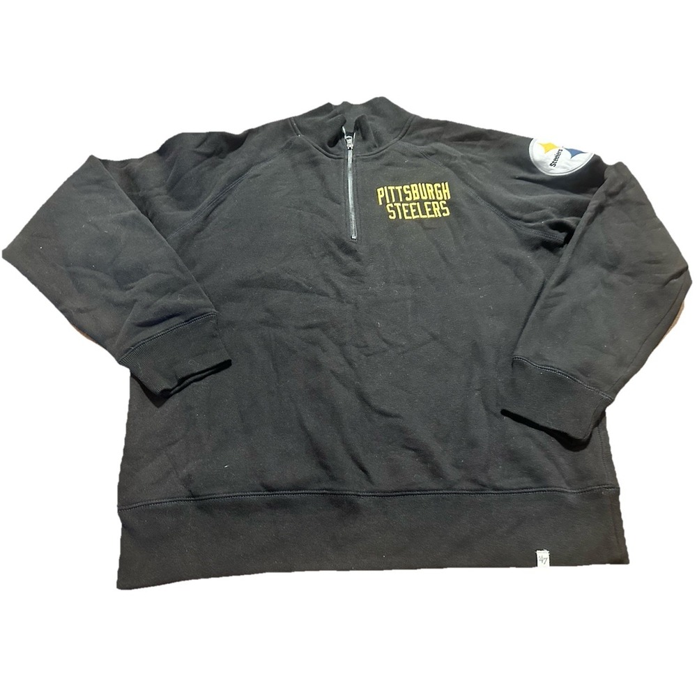 Pittsburgh Pirates 47 Brand Quarter Zip Sweatshirt Size Men's XL Black
